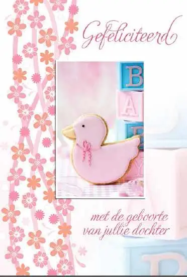 Wenskaart geboorte dochter