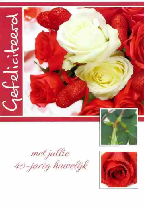 Wenskaart 40 jaar getrouwd