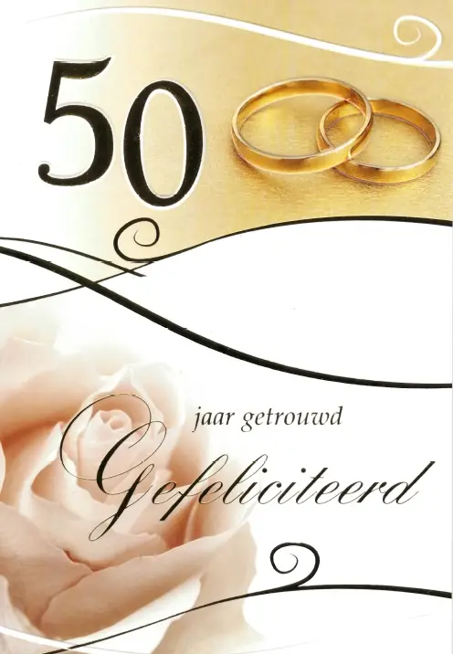 Wenskaart 50 jaar getrouwd