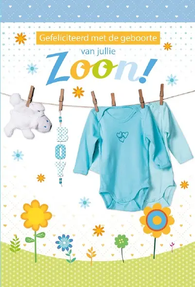 Wenskaart geboorte zoon
