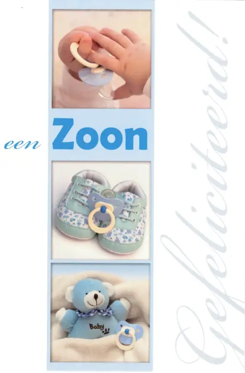 Wenskaart geboorte zoon met sok