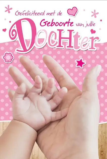 Wenskaart geboorte dochter