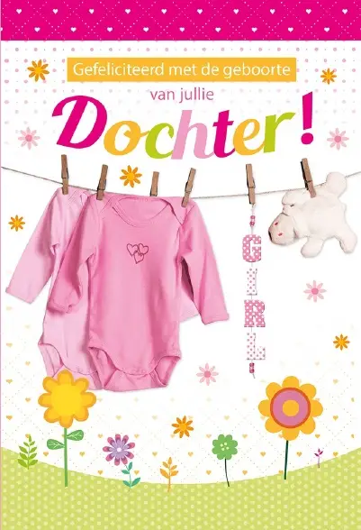 Wenskaart geboorte dochter