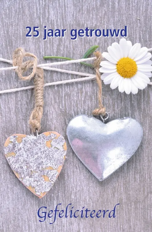 Wenskaart 25 jaar getrouwd