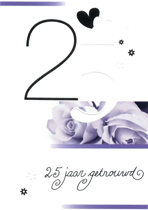 Wenskaart 25 jaar getrouwd
