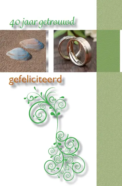 Wenskaart 40 jaar getrouwd