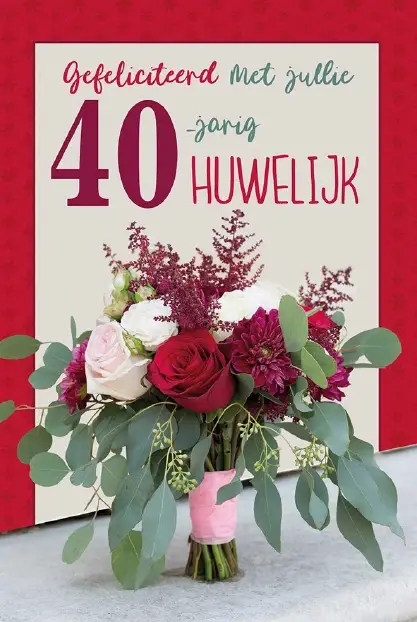 Wenskaart 40 jaar getrouwd