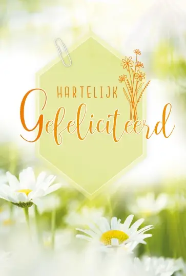 Wenskaart gefeliciteerd