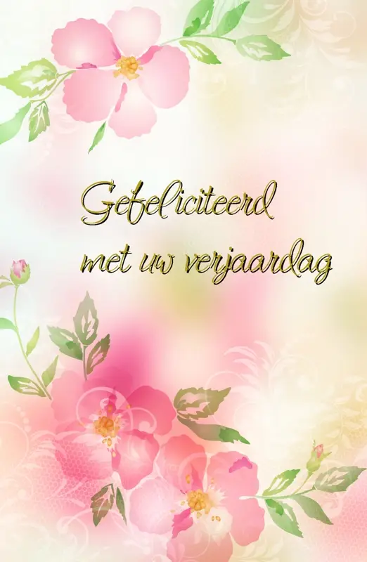 Wenskaart gefeliciteerd