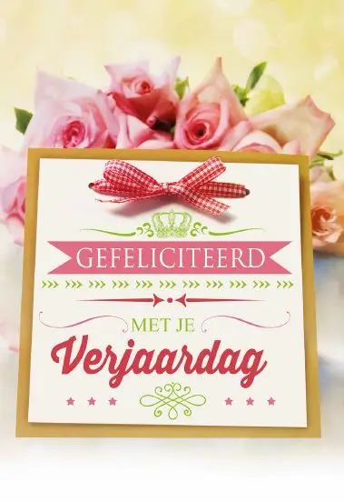 Wenskaart gefeliciteerd