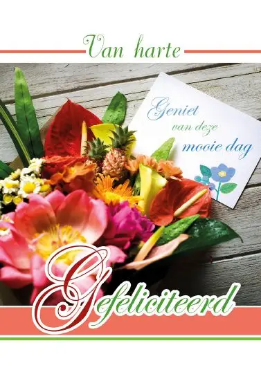 Wenskaart gefeliciteerd