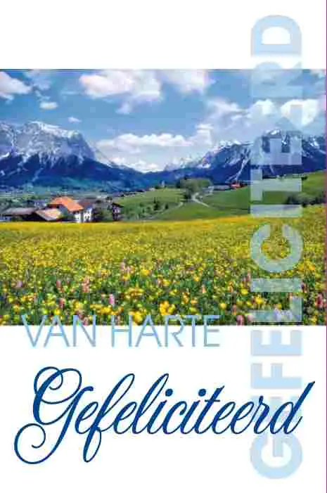 Wenskaart gefeliciteerd