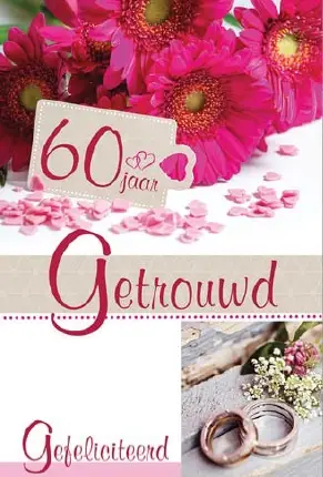 Wenskaart 60 jaar getrouwd