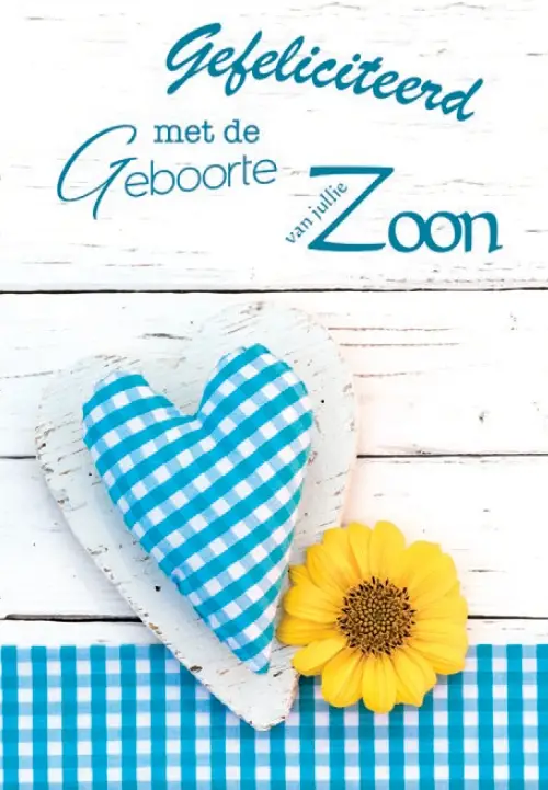 Wenskaart geboorte zoon