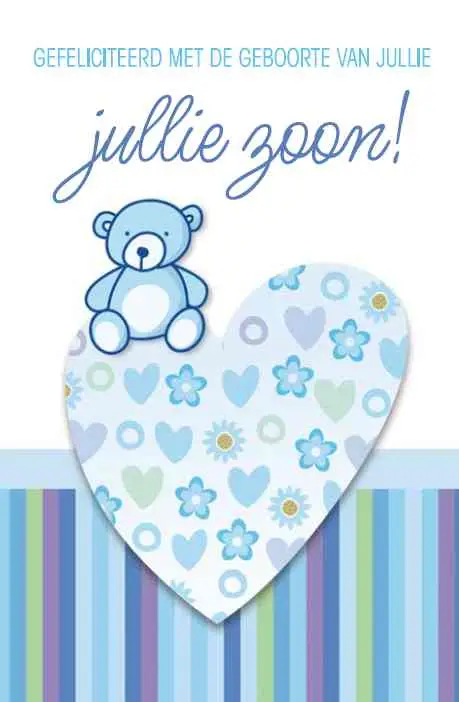 Wenskaart geboorte zoon