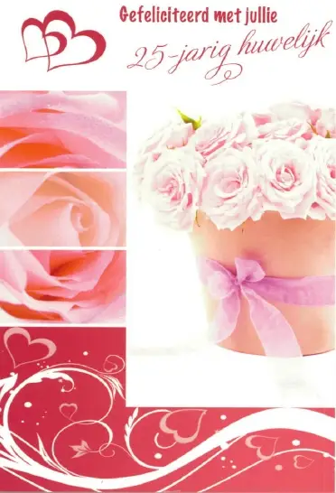 Wenskaart 25 jaar getrouwd