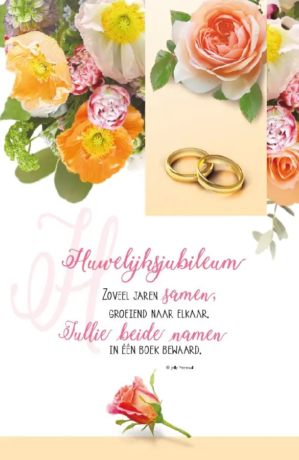 Wenskaart huwelijksjubileum
