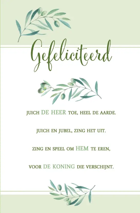 Wenskaart gefeliciteerd