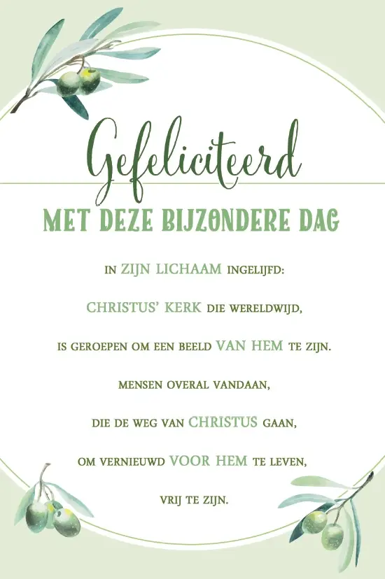 Wenskaart doop/belijdenis