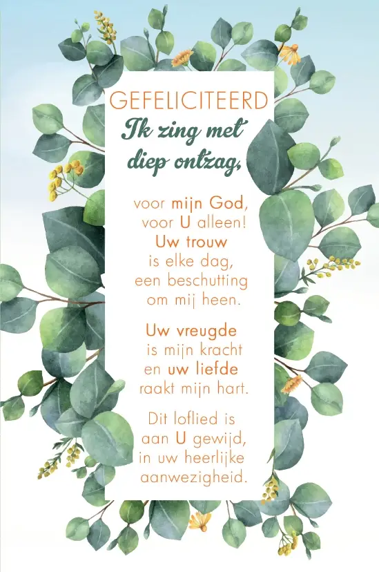 Wenskaart gefeliciteerd