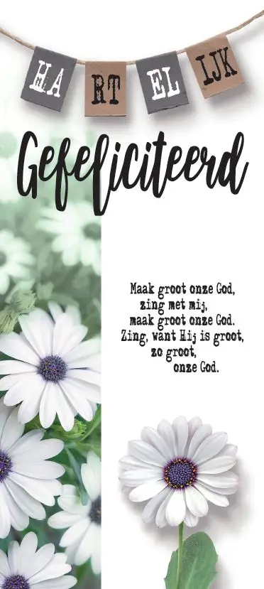 Wenskaart gefeliciteerd