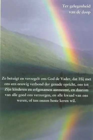 Wenskaart doop regenboog