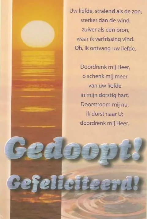 Wenskaart doop Uw liefde stralend