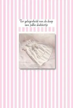 Wenskaart doop dochtertje