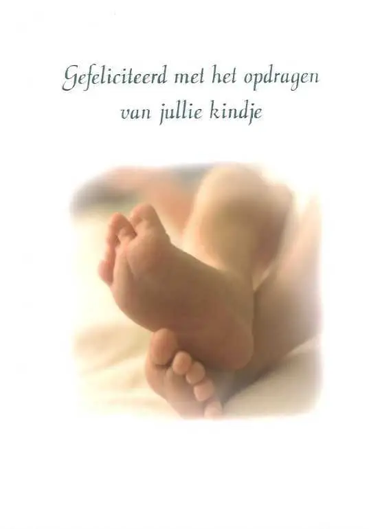 Wenskaart gefeliciteerd opdragen kindje