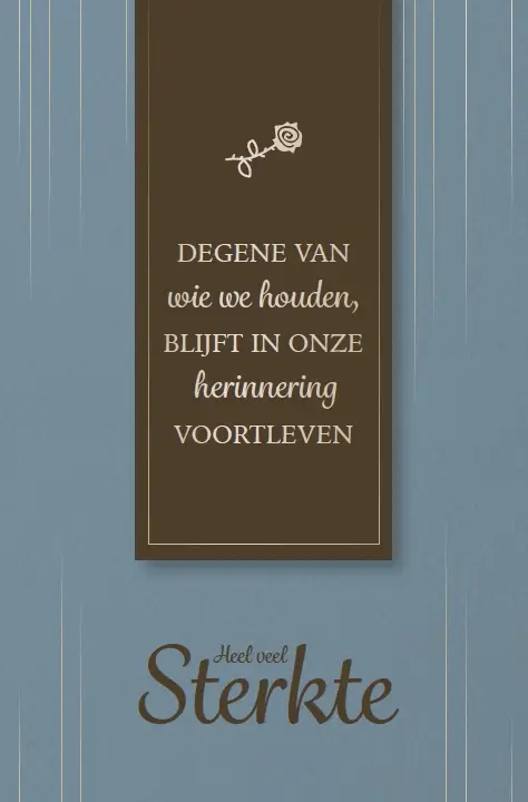 Wenskaart met oprechte deelneming