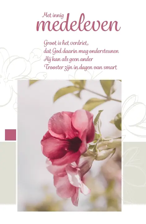 Wenskaart met oprechte deelneming