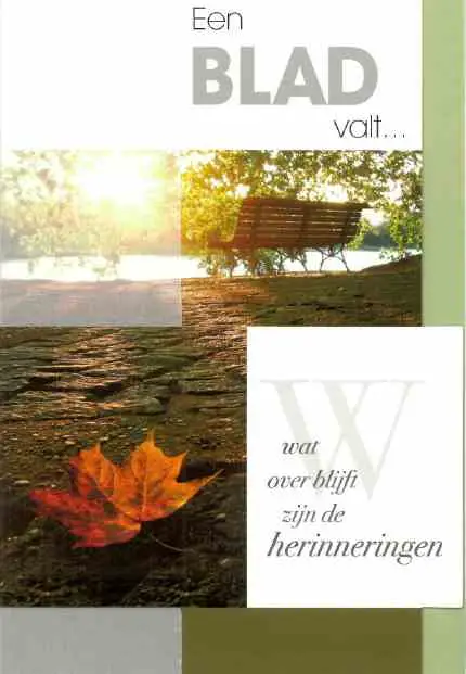 Wenskaart een blad valt