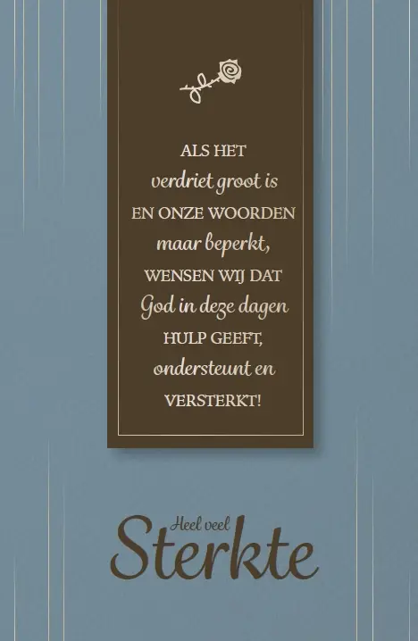 Wenskaart met oprechte deelneming