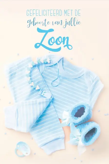Wenskaart geboorte zoon