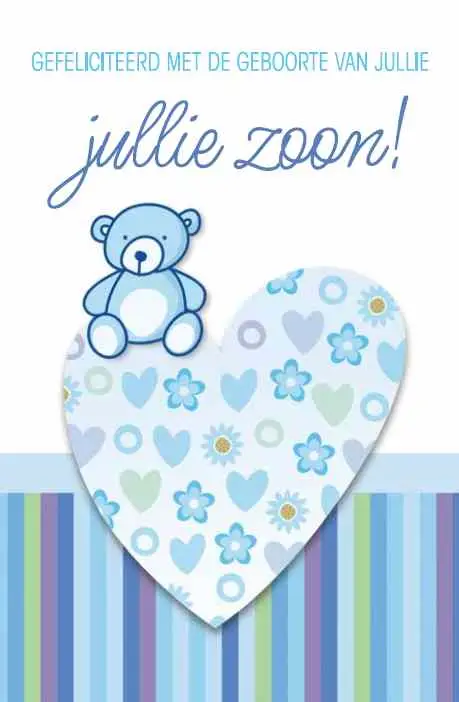 Wenskaart geboorte zoon
