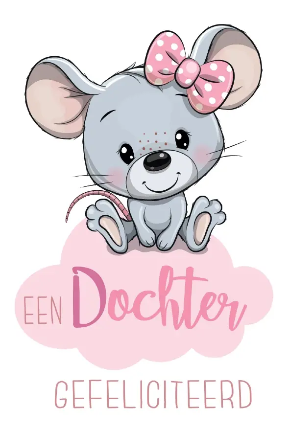 Wenskaart geboorte dochter