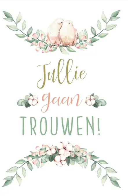 Wenskaart jullie gaan trouwen