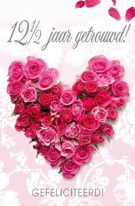 Wenskaart 12,5 jaar getrouwd