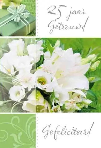 Wenskaart 25 jaar getrouwd