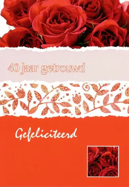 Wenskaart 40 jaar getrouwd