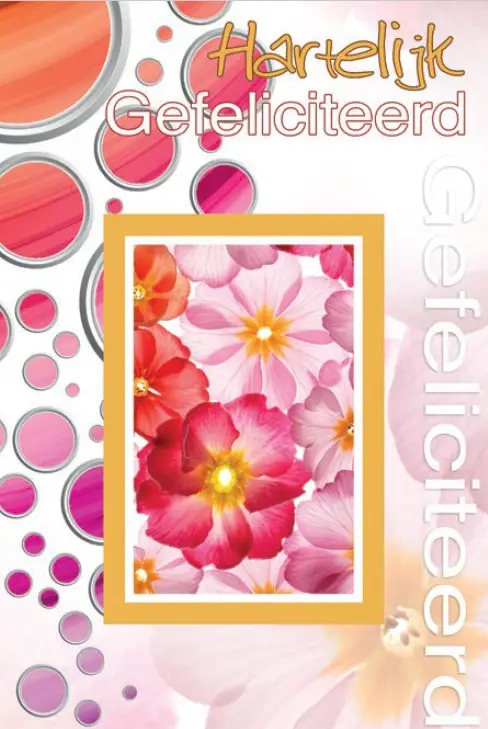 Wenskaart gefeliciteerd