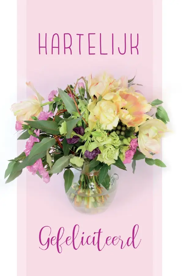 Wenskaart gefeliciteerd
