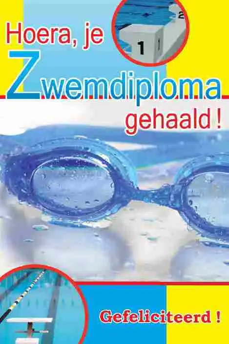 Wenskaart zwemdiploma