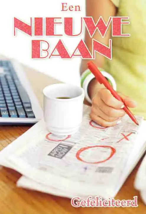 Wenskaart nieuwe baan