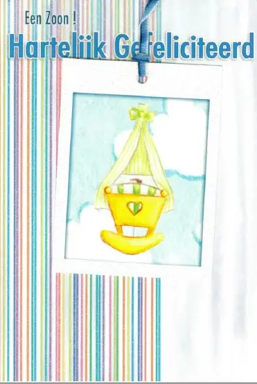 Wenskaart geboorte zoon met sok