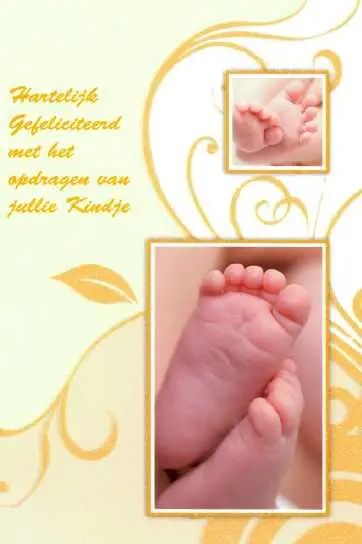 Wenskaart opdragen kindje