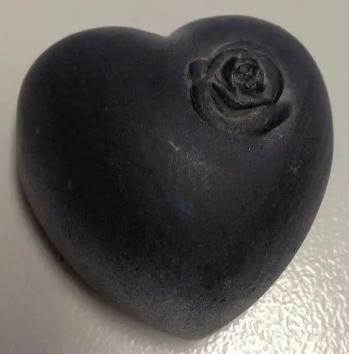 Hartje met roosje 5cm