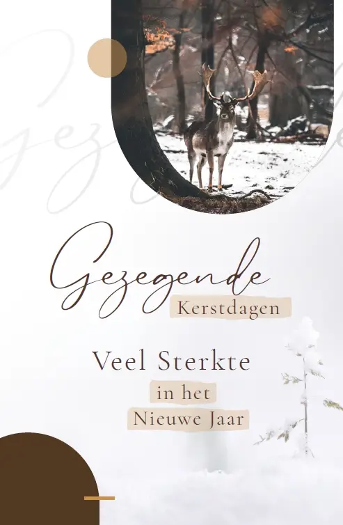 Wenskaart gez kerstdagen en veel sterkte