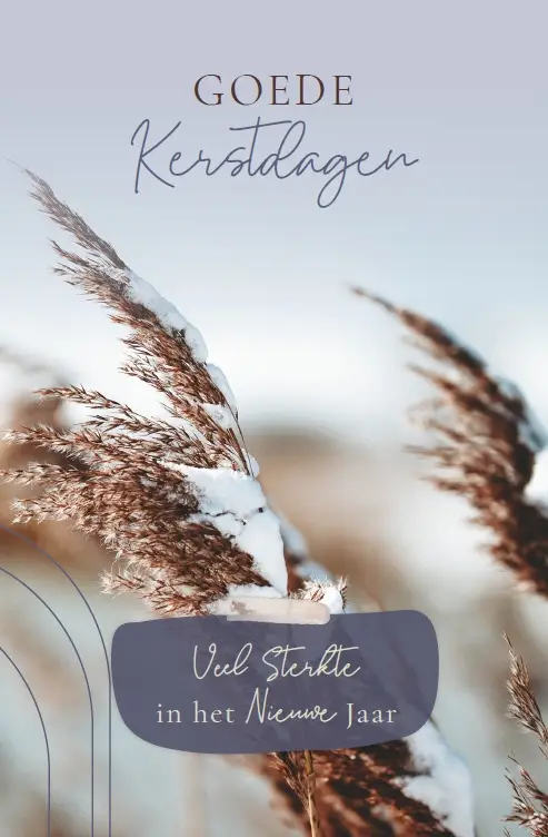 Wenskaart goede kerstdagen veel sterkte