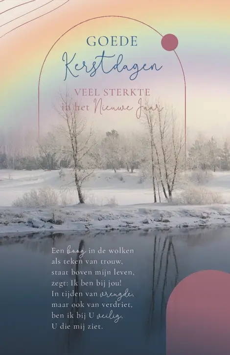 Wenskaart goede kerstdagen veel sterkte